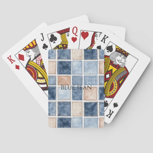 Nep Crème Denim Blauwe Broek Pokerkaarten (Achterkant)