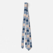 Nep Crème Denim Blauwe Broek Stropdas (Achterkant)