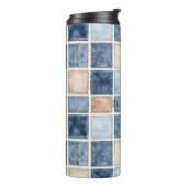 Nep Crème Denim Blauwe Broek Thermosbeker (Gedraaid links)