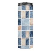 Nep Crème Denim Blauwe Broek Thermosbeker (Achterkant)