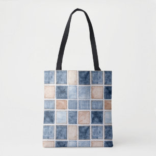Nep Crème Denim Blauwe Broek Tote Bag
