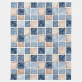 Nep Crème Denim Blauwe Broekstof Fleece Deken (Voorkant)