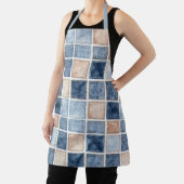 Nep Crème Denim Blauwe Bruidsjurk Shower Schort (Insitu)