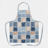 Nep Crème Denim Blauwe Bruidsjurk Shower Schort (Voorkant)