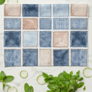 Nep Crème Denim Blauwe Jean Bruidsdouche Theedoek