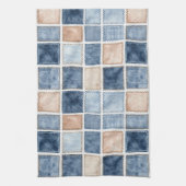 Nep Crème Denim Blauwe Jean Bruidsdouche Theedoek (Verticaal)