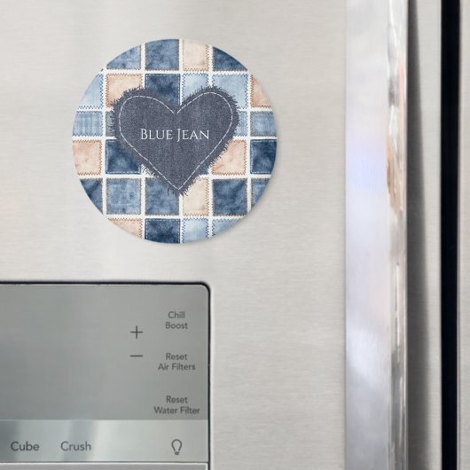 Nep Crème Denim Blauwe Spijkerhart Magneet (Insitu (Koelkast))