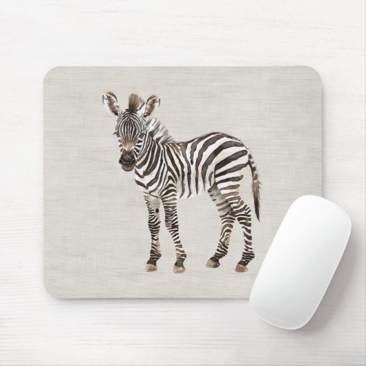 Nep Crème Linnen Zebra Safari Dier Muismat (Met muis)