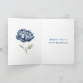 Nep Denim Blauwe Spijkerbloem Kaart (Binnen)