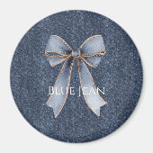Nep Denim Blauwe Spijkerboog Magneet (Voorkant)