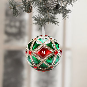 Nep-diamant rood groen vintage juweel edelsteen in metalen ornament