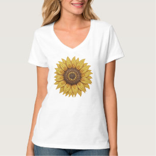Nep diamant zonnebloem t-shirt