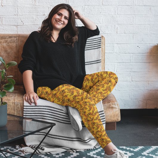 Nep Dierenprint Patroon Geel Leggings