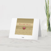 Nep donker robijnrode edelsteen metaalachtig goud  kaart (Achterkant)