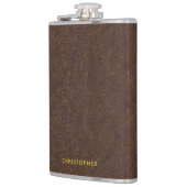 Nep donkerbruin leereffect heupfles (Links)