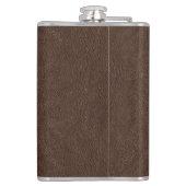 Nep donkerbruine leren look heupfles (Achterkant)