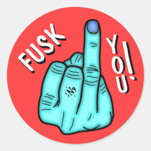 Nep F-Bom Fun Joke – Gecensureerd Vloekwoord Ronde Sticker