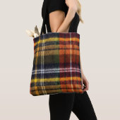 Nep Flanel Plaid Tote Tas (Dichtbij)