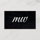 Nep fluweel zwart met monogram visitekaartje (Voorkant)