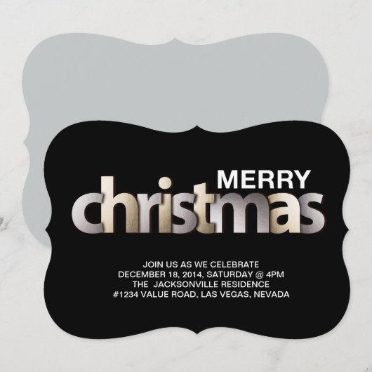 nep folie kerst feest uitnodiging (Voorkant / Achterkant)