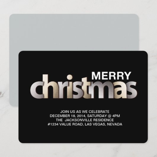 nep folie kerstfeest uitnodiging (Voorkant / Achterkant)