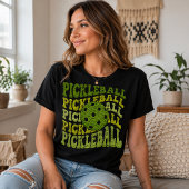 Nep garen retro pickleball ontwerp Tri-Blend shirt