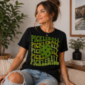 Nep garen retro pickleball ontwerp Tri-Blend shirt