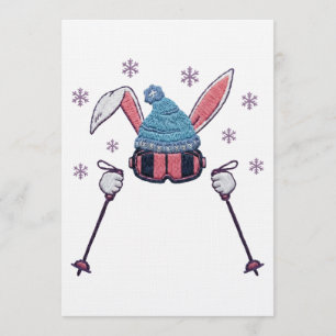 Nep garen skiet konijn winter humor kaart