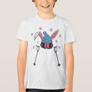 Nep garen skietende konijn winter humor Tri-Blend shirt
