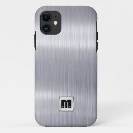 Nep geborsteld aluminium met op maat gemaakt monog iPhone 11 hoesje