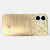 Nep geborsteld goud metaal, Glitter, Script naam Case-Mate iPhone Case (Achterkant (horizontaal))