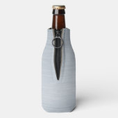 Nep Geborsteld Zilveren Achtergrond Flesjeskoeler (Fles Achterkant)