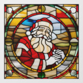 Nep gebrandschilderd Kerstman Groot Raamsticker (Vel)