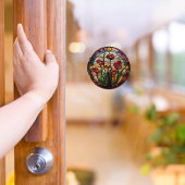 Nep gebrandschilderde ronde bloementuin sticker