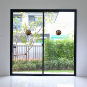 Nep gebrandschilderde ronde bloementuin sticker