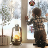 Nep gebrandschilderde ronde bloementuin sticker