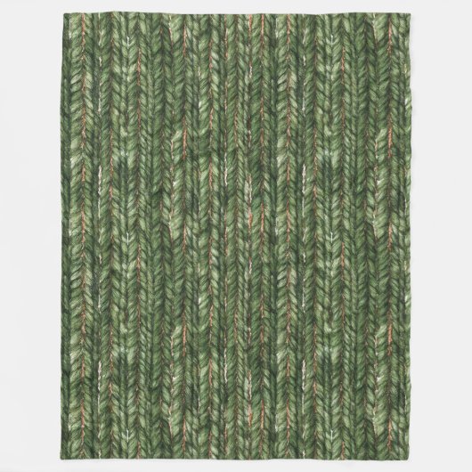 Nep geweven groene draden Kerst Fleece Deken (Voorkant)