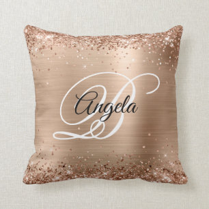 Nep glanzend bleek koperen glitter folie fancy mon kussen