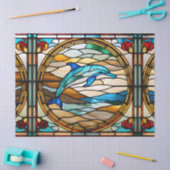 Nep glas dolfijn voor decoupage ambacht Tis Tissuepapier (Craft)