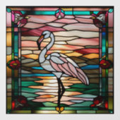 Nep glas-in-lood flamingo raamsticker (Vel)