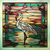 Nep glas-in-lood flamingo raamsticker (Vel 3)