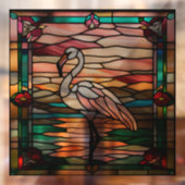 Nep glas-in-lood flamingo raamsticker (Vel 2)