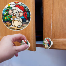 Nep glas-in-lood Kerst Muis Eet Koekje