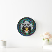 Nep glas-in-lood panda hart wandklok (Huis)