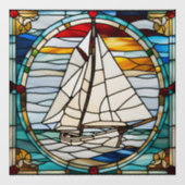Nep Glas-in-lood Zeilboot Raamsticker (Vel)
