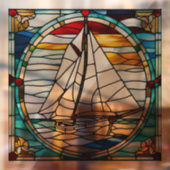 Nep Glas-in-lood Zeilboot Raamsticker (Vel 2)