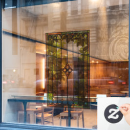 Nep glas-in-loodraam raamsticker