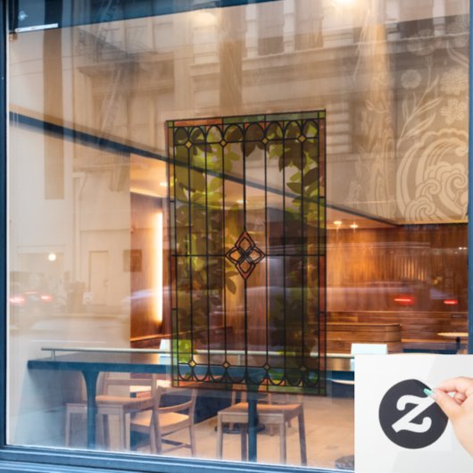 Nep glas-in-loodraam raamsticker (Cafe Raam)