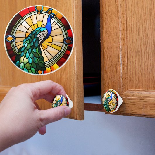 Nep Glass-in-lood Pauw Keramische Knop