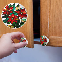 Nep Glass-in-lood Poinsettia